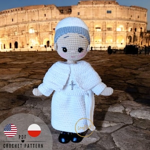 Il modello all'uncinetto del Papa, modello all'uncinetto, bambola amigurumi, CraftlyPattern