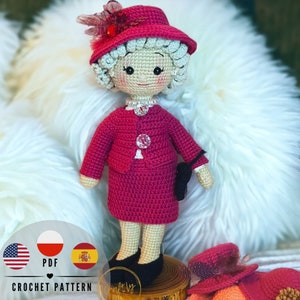 PDF QUEEN crochet pattern, Her Majesty Queen- souvenir Patriotic gift, pattern by Craftly