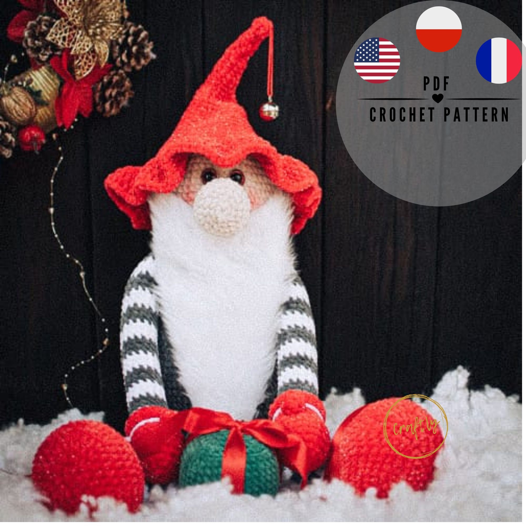 Easy Scandinavian Tomte Christmas Gnome Crochet Pattern