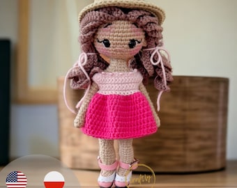 Crochet Doll Pattern – Amigurumi Girl Doll PDF Tutorial, CraftlyPattern