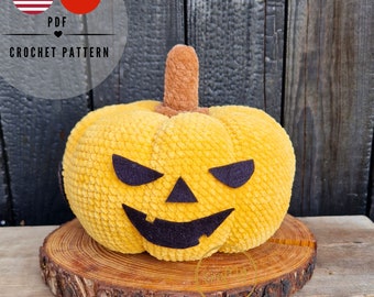 Scary Pumpkin Crochet Pattern PDF,  Spooky Halloween Amigurumi, DIY Tutorial