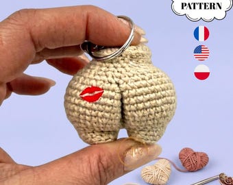 Mini Butt Crochet Pattern: Funny Keychain Valentine's Gift (PDF Pattern)