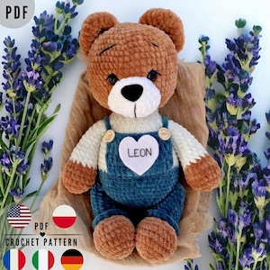 Virkat nallebjörnsmönster – Premium nybörjar-amigurumi i PDF-format – DIY-handledning för mjukisdjur – Enkel virkad plyschgåva utan sömnad för barn och vuxna
