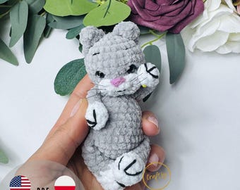 Mini Cat Crochet Pattern, Pocket Kitty Amigurumi PDF, Small Cat Tutorial, Cute Kitten Plush Toy, DIY Easy Crochet Gift