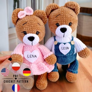 Amigurumi Crochet Bear Boy and Girl Pattern PDF, Teddy Pair Tutorial