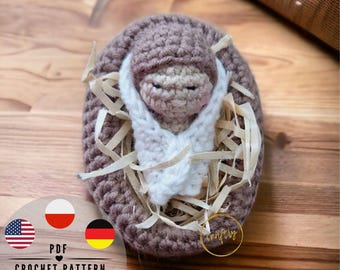 Baby Jesus Crochet Pattern: Christmas Nativity Manger Scene (PDF Pattern)