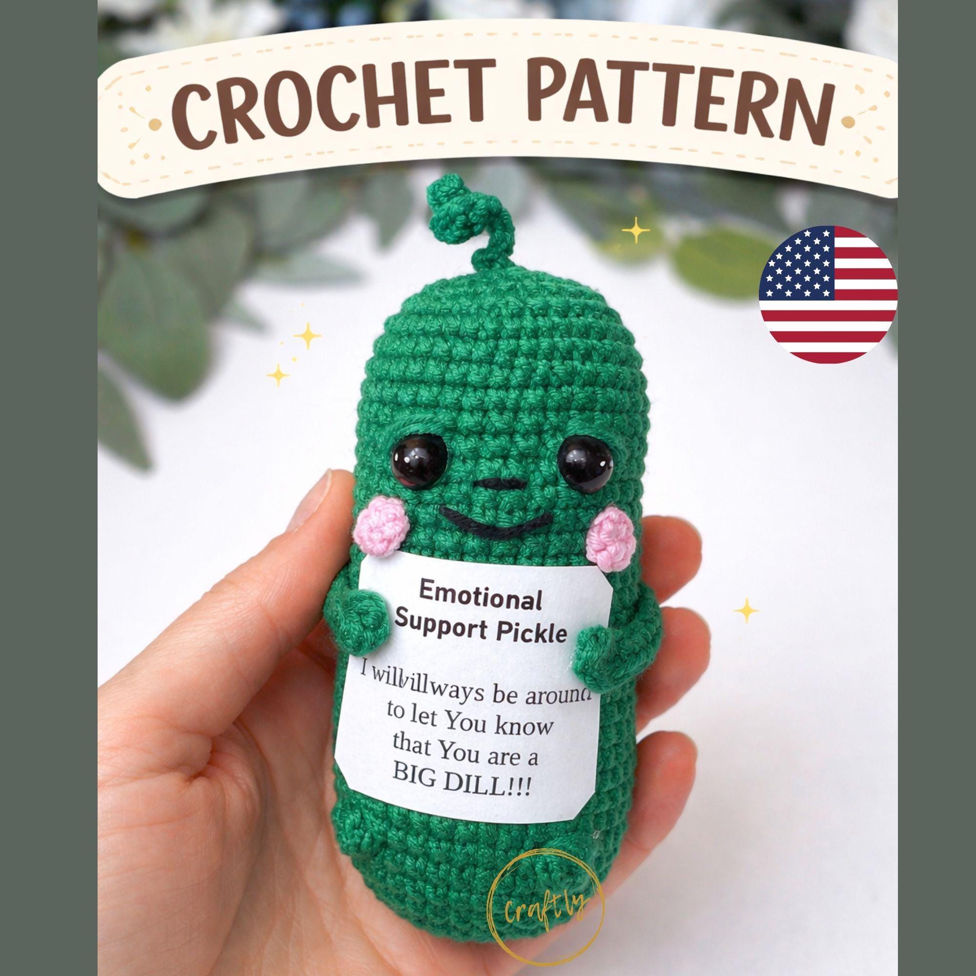 Emotional Support Pickle No-Sew Crochet Pattern