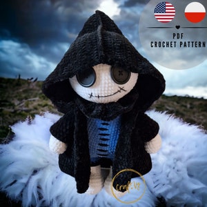 PDF Skeleton with coat crochet pattern, amigurumi crochet pattern, PDF in English, Polish CraftlyPattern