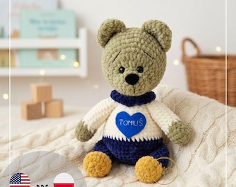 Classic Teddy Bear Crochet Pattern | Beginner Friendly Amigurumi Tutorial PDF | DIY Nursery Plushie Pattern