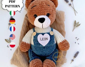 Crochet Teddy Bear Pattern – Premium Beginner Amigurumi PDF – DIY Soft Toy Tutorial – Easy No-Sew Crochet Plush Gift for Kids & Adults