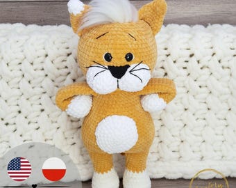 Crochet Cat PDF Pattern – Amigurumi Kitten Tutorial for Beginners – DIY Stuffed Cat Toy