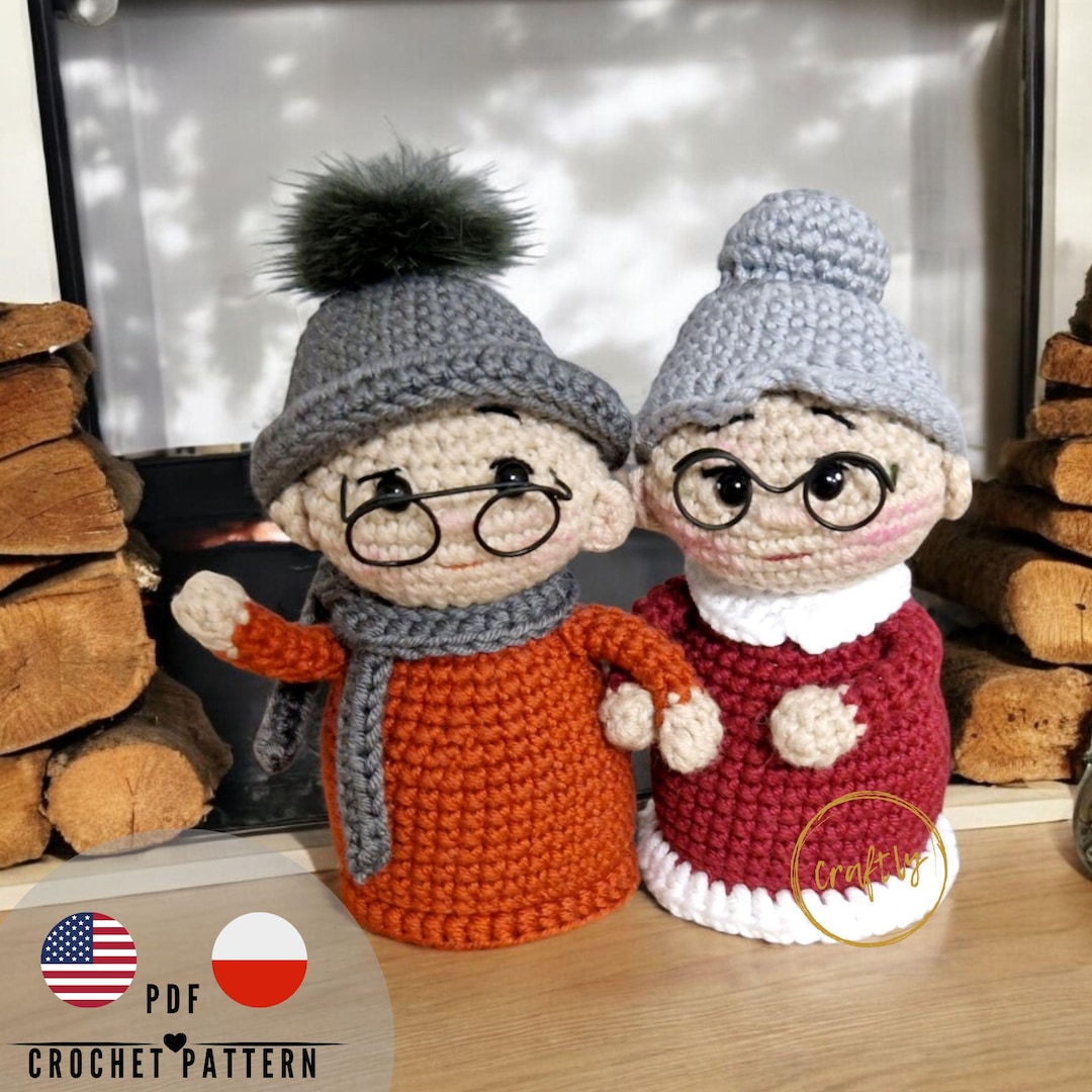 PDF Mini Grandparents Crochet Pattern Grandma and Granddaddy Amigurumi
