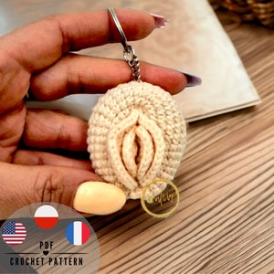 Wzór szydełkowy mini waginy – śmieszny brelok, prezent feministyczny, wieczór panieński, amigurumi, PDF do pobrania