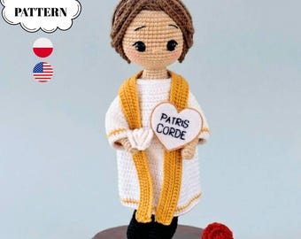 Priest amigurumi crochet pattern, Pdf in English, body doll pattern, CraftlyPattern