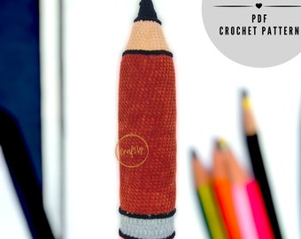 PDF Pencil crochet pattern, teacher gift, back to school, CraftlyPattern