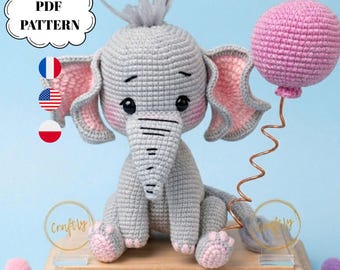 Luna the Elephant Amigurumi Crochet Pattern (PDF)