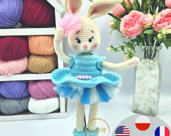 PDF BUNNY crochet pattern, amigurumi rabbit crochet pattern, easter doll pattern, CraftlyPattern