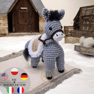 PDF Donkey crochet amigurumi, Nativity SCENE , CraftlyPattern