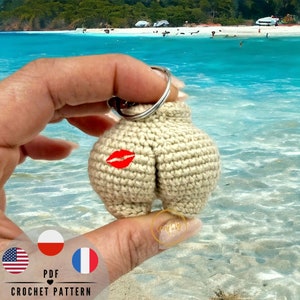 Haakpatroon mini butt: grappig valentijnscadeau sleutelhanger (pdf-patroon)