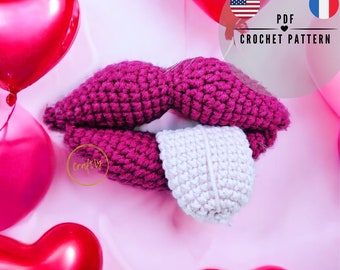 Mini Lips Keychain Pattern PDF, String Art Mini Mouth Charm, DIY Cord Keyring Tutorial, Cute Lips Bag Charm, Beginner Craft Pattern