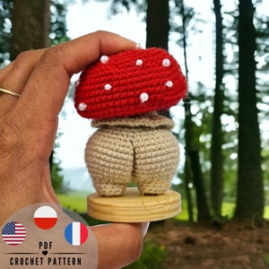 PDF Mini Mushroom Butt crochet pattern, ass crochet pattern, Valentine&#39;s gift, crochet pattern keychain, CraftlyPattern