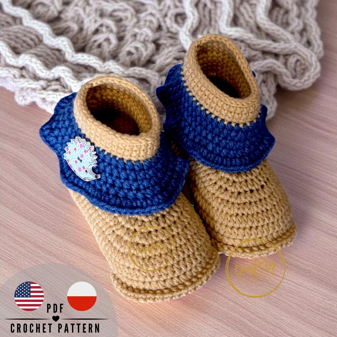 Crochet Pattern for Baby Booties, PDF Tutorial in English