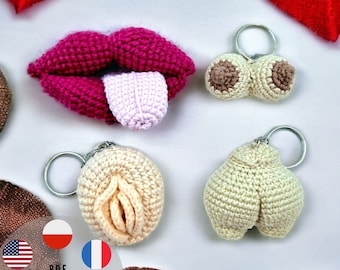Crochet Mini Organs Keychain PDF Pattern: Funny Valentine's Amigurumi