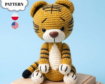 Crochet Tiger Pattern, Amigurumi Tiger PDF, Stuffed Animal Crochet Pattern, Cute Tiger Toy Tutorial, DIY Crochet Project for Beginners
