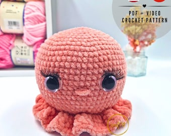 Crochet Octopus Amigurumi Pattern: Easy Beginner Tutorial (PDF + Video)
