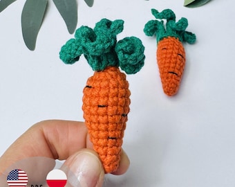 Crochet Carrot Pattern, Easy Amigurumi Play Food PDF, Easter Basket Filler Tutorial, Plush Veggie Keychain DIY, Beginner Soft Toy Craft