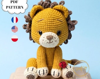 Lion Crochet Pattern – Amigurumi DIY Tutorial, Handmade Lion Plush Instructions