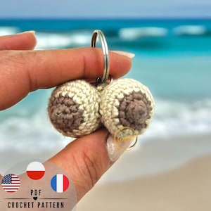 PDF Mini Breast crochet pattern, Valentine&#39;s gift, crochet pattern keychain, CraftlyPattern
