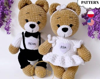 Crochet Wedding Bears Amigurumi Pattern: Bride & Groom Tutorial (PDF Pattern)