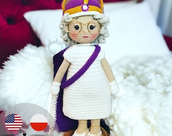 PDF QUEEN crochet pattern, Her Majesty Queen- souvenir, Patriotic gift, pattern by Craftly