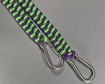 Custom Fishtail Paracord Skate Leash - Strap with Carabiners