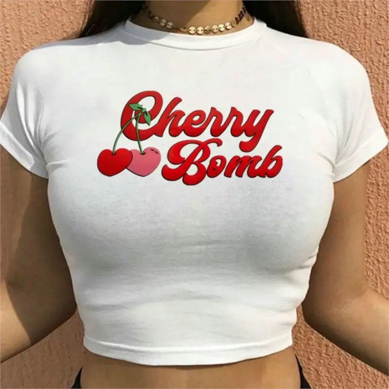 CHERRY BOMB Tee Y2K Crop Top Y2K Baby Tee90s Baby Shirty2k Etsy