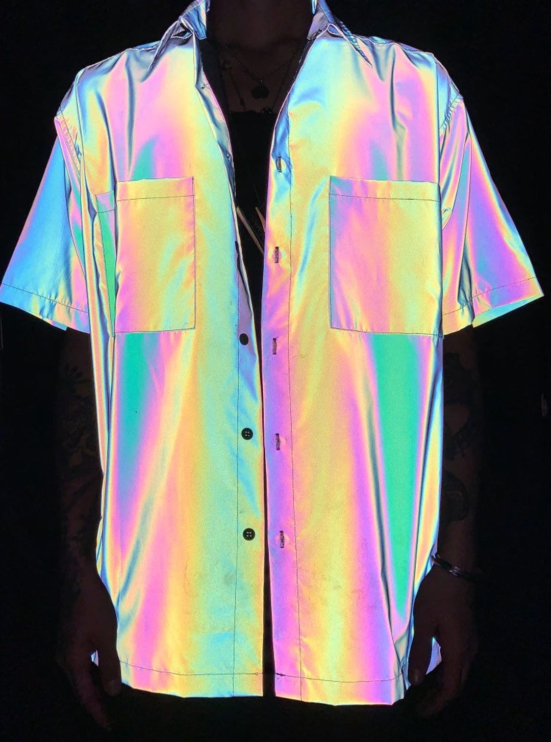 Reflective Rave Shirt-unisex Rave Clothes-festival - Etsy