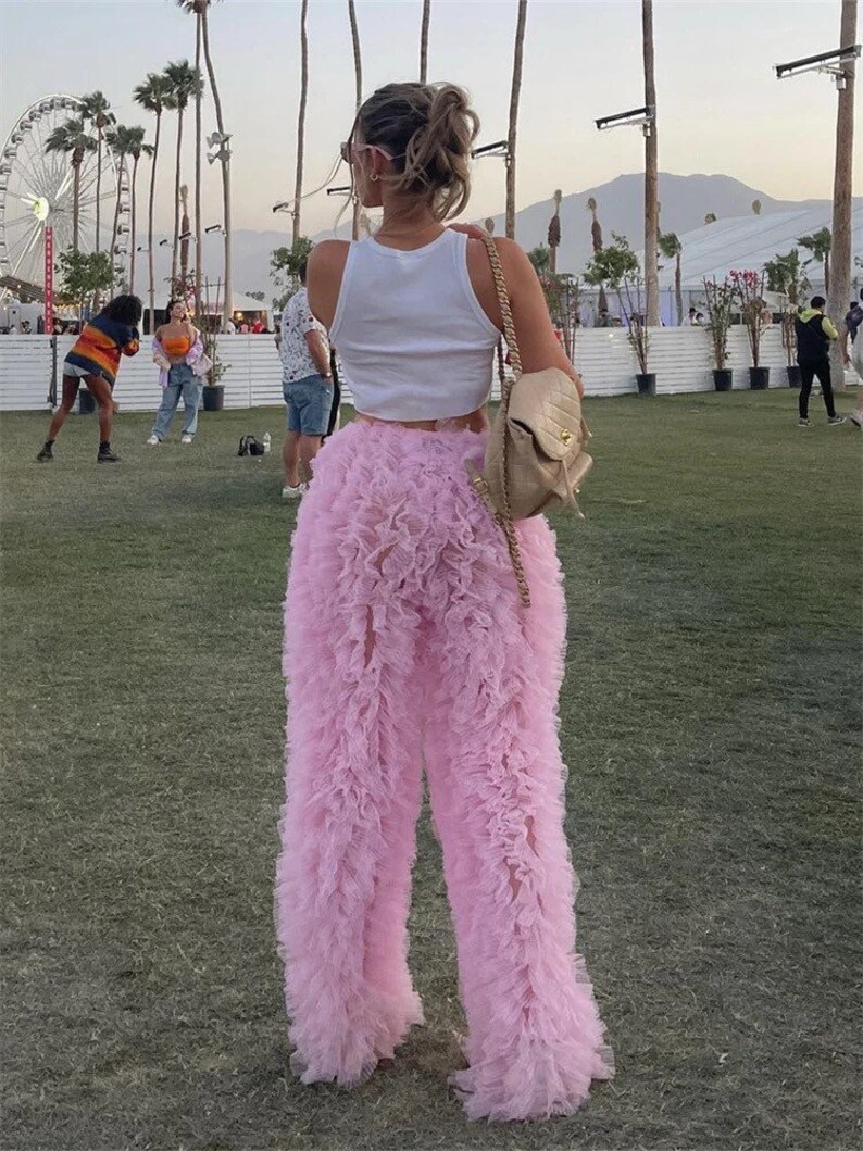 Festival Pantspink Frilly Pantsruffle Pantsfestival Etsy