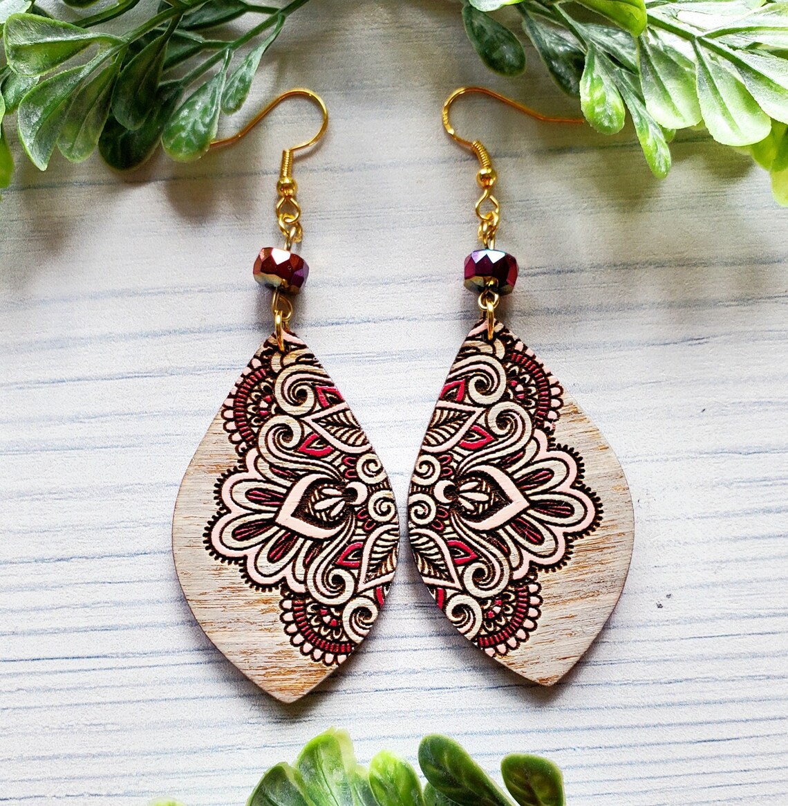 Oriental Mandala Drop Laser Engraved Earrings Digital Download - Etsy