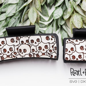 Clustered Skulls Laser Engraved Hair Clip File