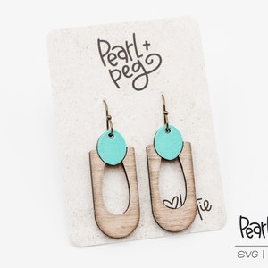 Abstract Round Droop Laser Engraved Earrings Digital Download