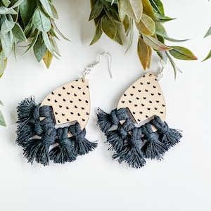 Macrame Speckled Hearts Laser Engraved Earring File