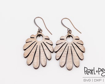 Spread Drops Hoop Laser Engraved Earrings Digital Download
