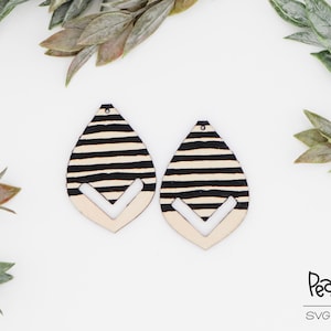 Classic Stripe Macrame Laser Engraved Earring Digital Download