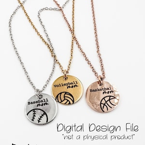14 Sports Mom Rund Metallgravyrfil SVG