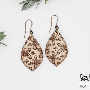 Cluster of Butterflies Drop Laser Engraved Earrings Digital Download