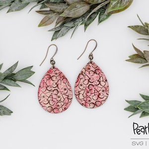 Fun Cherry Drop Laser Engraved Earrings Digital Download