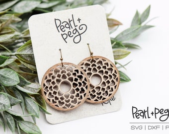 Radial Gerber Cutout Laser Cut Earring Digital Download File SVG