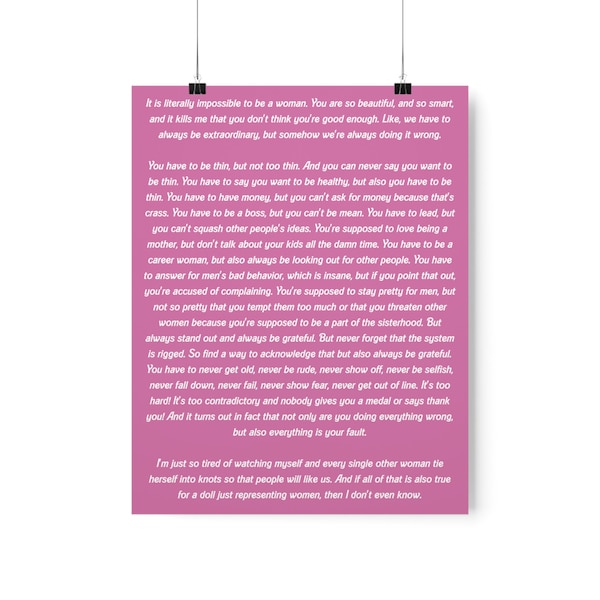 Barbie Monologue Poster - Etsy UK