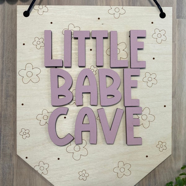 Little Babe Cave SVG Laser File | Girls Pendant File | Laser Ready File | Nursery Decor | Baby Girl SVG